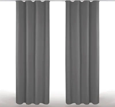 Produktbild von 2x Gardinen Microfaser mit Kräuselband (Anthrazit), Größe: 140x245cm