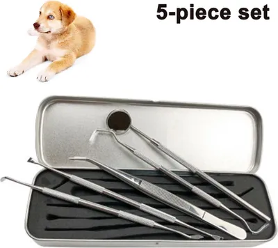 Produktbild von 5-teiliges Set Zahnsteinentferner Hund Zahnsteinentferner für Hunde und Katzen, Zahnsteinentferner für Haustiere, Zahnreinigungswerkzeug für Hunde und Katzen