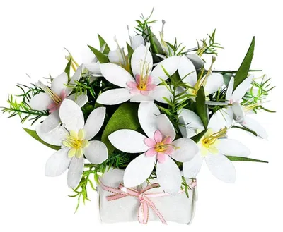 Produktbild von Filz Blumenstrauß DIY Korb Orchideen - Filzblumen im Korb Bastelset ab 8 Jahren