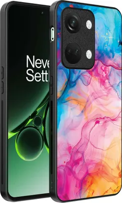 Produktbild von Smartphonica Telefon Fall geeignet für OnePlus Nord 3 mit Regenbogen Acryl Marmor Print - TPU Backcover Fall Regenbogen Acryl Marmor Design
