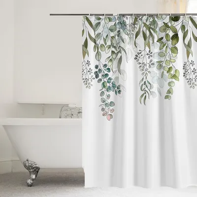 Image de Rideau de douche étanche avec crochets, 120 x 180 cm