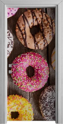 Produktbild von Tür Selbstklebende 90x210 cm Türfolie Türtapete Klebefolie - Donuts mit Schokolade
