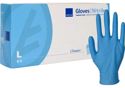 Produktbild von Abena - Einmalhandschuhe - Nitril Puderfrei in blau - L