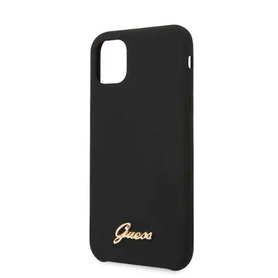 Immagine prodotto di Guess Guhcn61Lslmgbk Custodia rigida per Iphone 11Nero/Czarny in silicone Logo Oro Vintage