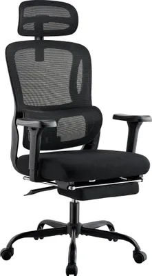 Produktbild von CLP Bürostuhl Mankato ergonomisch 3D-Armlehnen Lordosenstütze Fußstütze schwarz