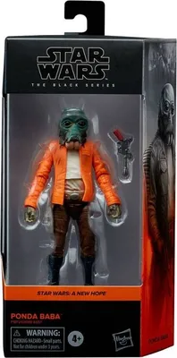 A Star Wars Black Series action figure of Ponda Baba in its packaging.