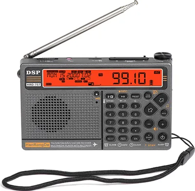 Obrázek produktu pro HanRongDa HRD-757 Vícepásmové rádio FM AM MW SW V.UHF AIR WB Přenosné rádio APP Control BT TF Hudební přehrávač SOS Alarm Svítilna Budík