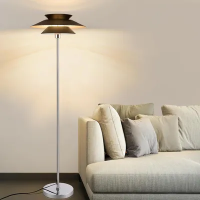 Image de ZMH Lampadaire Salon Moderne Lampadaire Noir E27 1 flamme Lampe à poser Métal Elégante lampe à poser pour chambre à coucher Bureau