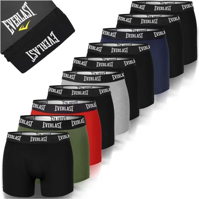 Produktbild von EVERLAST Herren-Boxershorts im 10er-Pack aus Baumwolle, Herrenunterwäsche in verschiedenen Farben – Größe M