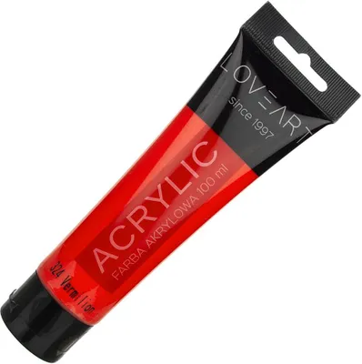 Zdjęcie produktu dla Farba akrylowa LOVEART 100ml - vermilion 324 - czerwono-pomarańczowa