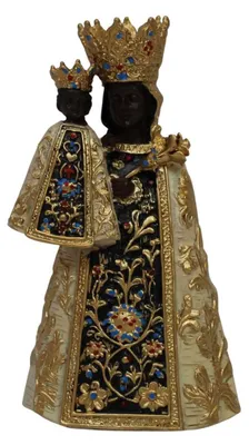 Produktbild von Heiligenfigur Schwarze Madonna 9 cm handbemalt Polyresin Deko