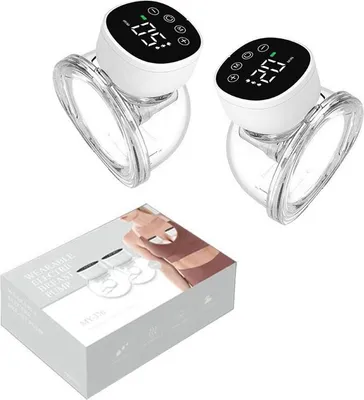 Produktbild von Milchpumpe elektrisch Doppel, tragbar & freihändig, wiederaufladbar, LED Touch, 4 Modi 12 Stufen, Anti-Rückfluss, Milchpumpenset Baby