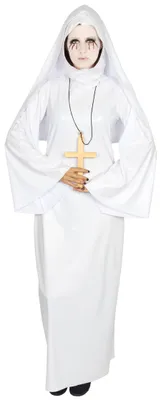 Produktbild von weiße Geister Nonne Kostüm für Damen Gr. S-XXL, Größe:M