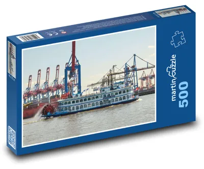 Obrázek produktu pro Puzzle 500 Hamburg - Parník v Přístavu - martinpuzzle