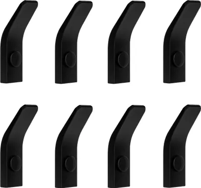 Produktbild von QUVIO Wandhaken - 8er Set - Handtuchhaken - Handtuchhalter - Haken - Kleiderhaken - Wandhaken schwarz - Mit Schrauben - Für 8 Handtücher - Für Küche - Für Bad - Wandhaken - Metall - Schwarz