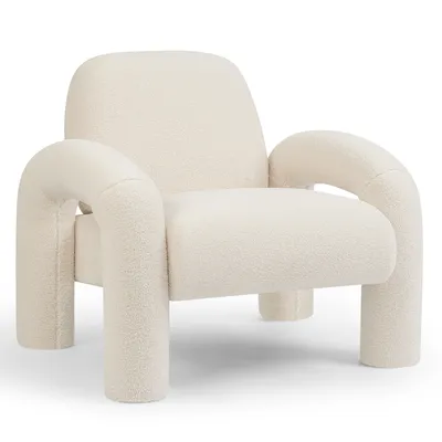 Produktbild von Makika Loungesessel Einzelsofa Lia aus Bouclé in Weiß