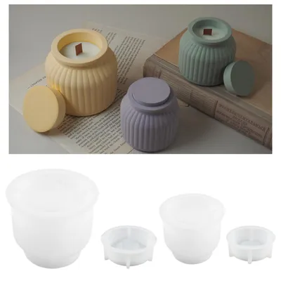 Produktbild von Silikonformen Gießformen 2er Set Kerzenhalter Vase mit Deckel