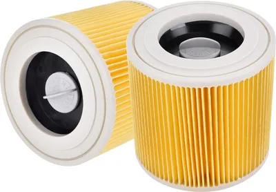 Produktbild von 2 Stück Patronenfilter für Kärcher Staubsauger WD2 WD3 WD3P WD1 MV3 MV2, Ersatzfilter für Kärcher Staubsauger A, K, KNT, NT, SE, VC Serie, ersetzt 6.414-552.0, 6.414-547.0, 6.414-772.0