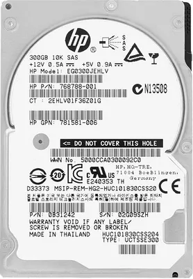 Obrázok produktu pre Pevný disk HP 300Gb EG0300JEHLV 10 000 ot/min Sas III 2,5'' 768788-001