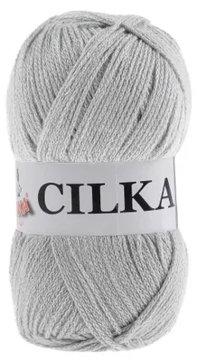 100g Strickgarn CILKA by VLNIKA Klassikgarn Strickwolle mit Schimmereffekt, hellgrau
