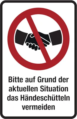 Produktbild von Dreifke® Aufkleber Hinweisschild, Händeschütteln vermeiden, Folie, 150 x 100 ...