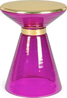 Produktbild von Beistelltisch Meriel 36 x 36 x 46 cm Glas und Stahl Lila