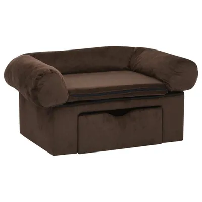 Produktbild von vidaXL Hundesofa mit Schublade Braun 75x50x38 cm Plüsch