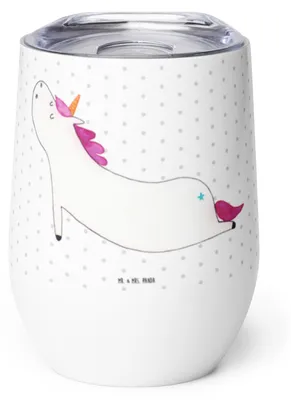 Produktbild von Mr. & Mrs. Panda thermosbecher Einhorn Yoga - Weiß - Geschenk, Edelstahlbecher, Einhörner, kaffee tasse, Süß, Entspannung, Thermo Becher, Unicorn, Sport, Thermobecher