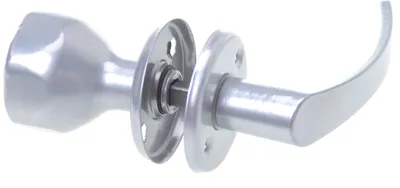 Produktbild von Aqbau® Türdrücker mit Türknopf drehbar | Knopfdrücker | Türknauf | Knauf - Silber