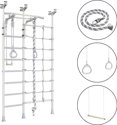 Produktbild von Wallbarz Sprossenwand kinderzimmer aus metal Funny Monkey 9D | Kletternetz Kinder indoor mit Deckenmontage