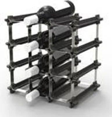 Produktbild von NOOK® Weinregal stapelbar 9er-Set – modulares Flaschenregal für bis zu 12 Flaschen, Stecksystem, erweiterbar – für Küche, Keller, Hausbar