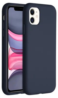 Immagine prodotto di Custodia in silicone liquido Accezz per iPhone 11 - Blu scuro