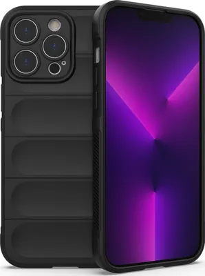 Produktbild von Mobigear Bumpy iPhone 14 Pro Max Hülle Flexibles TPU Backcover - Schwarz