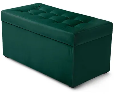Produktbild von MG Design Polsterhocker Dunkelgrün 45x90 cm - Stauraum 100L, bis 300 kg, sofort einsatzbereit, pflegeleicht, für Wohnzimmer & Flur