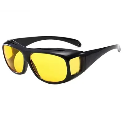 Produktbild von Überbrille Schwarz Gelb 1 Stück Nachtfahrbrille Überziehbrille Kontrastbrille Night Vision Autofahrbrille Sonnenbrille