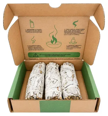 Zdjęcie produktu dla SALVIA | Pęczek białej szałwii, naturalny (3 sztuki) | Pachnidło do oczyszczania pomieszczeń