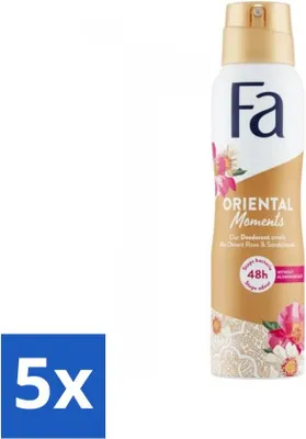 Produktbild von Fa - Oriental Moments - Deodorantspray - Wüstenrose & Sandelholz - 150 ml - Vorteilspack - 5 Stücke