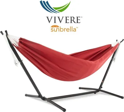 Produktbild von Sunbrella Doppelhängematte Hängematte Vivere C8SUN mit Gestell Crimson
