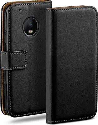 Produktbild von moex® Book Case kompatibel mit Moto G5 Plus - Hülle 360 Grad klappbar, Schwarz