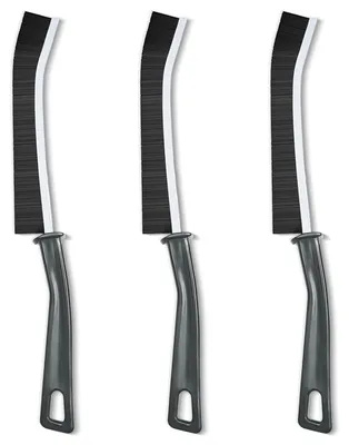 Produktbild von Fugenbürste Eckenbürste Fliesenreinigung - Set mit 3 Stück - Grau - Harte Borsten