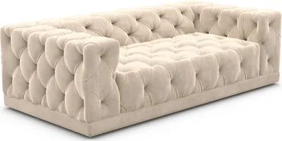 Produktbild von Samtstoff 3-Sitzer Couch Meliva Creme