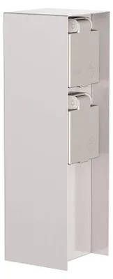 Imagen del producto de ledscom.de: Columna de enchufes para jardín POMI, para uso exterior, IP44, con 2 enchufes, acero inoxidable, diseño rectangular, 23 cm – Tamaño: 1 unidad (paquete de 1), acero inoxidable / 2 enchufes