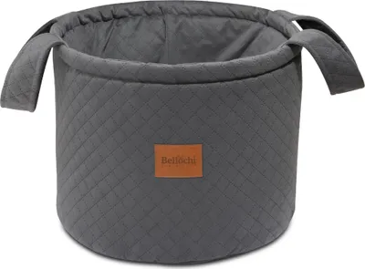 Immagine prodotto di Cesto portaoggetti per bambini Bellochi - 33 x 40 cm - spazioso e versatile cesto portaoggetti con maniglia - in morbido velluto - grigio scuro