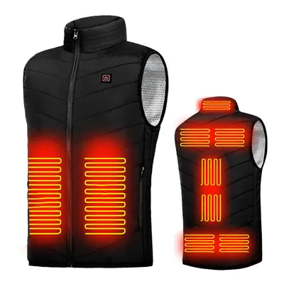 Produktbild von Beheizbare Weste, Smart Heizweste für Damen und Herren, Elektrische Weste, 3 Temperaturregelung, 9 Heizbereiche, Langlauf, Motorrad, L