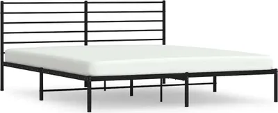 Obrázek produktu pro vidaXL Postel s čelem kovová černá 200x200 cm