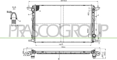 Produktbild von PRASCO AD026R004 Kühler Wasserkühler Motorkühler für AUDI A4 B9 Avant (8W5, 8WD) A6 Avant (4A5, C8) A5 Sportback (F5A) Q5 (FYB) Q7 (4MB)