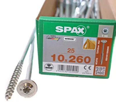 Obrázek produktu pro SPAX® 0251011002605 SPAX® Holzbauschrauben T40 Tellerkopf WIROX 0251011002605 10 mm x 260 mm, 25 St.