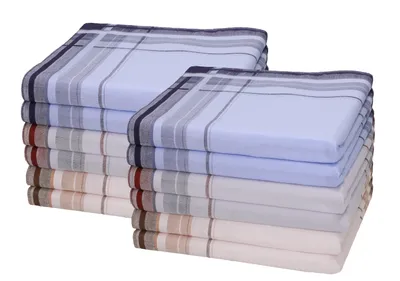 Produktbild von Betz 12 Stück Herren Stoff Taschentücher Set LUX 1 Größe 40x40cm 100% Baumwolle Farbe - LUX 1 - Dessin 10