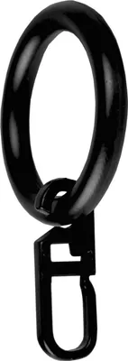 Produktbild von Gardinenringe mit Faltenlegehaken, Faltenhaken 10er Pack, für Gardinenstangen mit bis zu Ø 16 mm in Schwarz