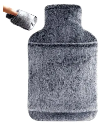 Produktbild von Wärmflasche mit weichem Bezug - 2L - ideal für kalte Nächte, Grau